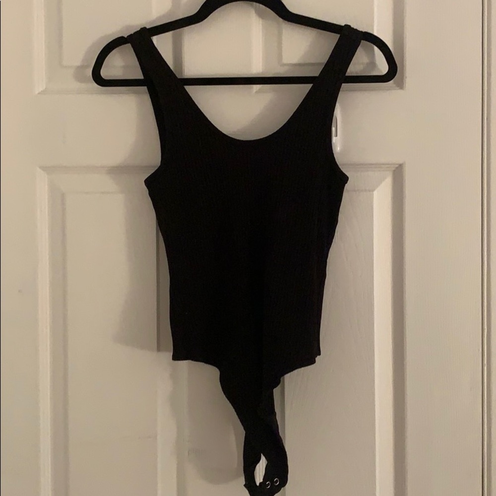 Black ribbed bodysuit